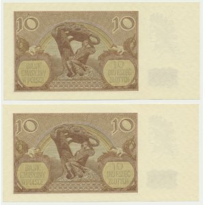 10 gold 1940 - B - consecutive numbers (2 pieces).