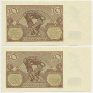 10 złotych 1940 - B - numery kolejne (2 szt.)