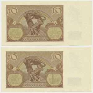 10 Gold 1940 - B - fortlaufende Nummern (2 Stk.)