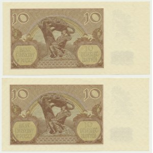 10 Gold 1940 - B - fortlaufende Nummern (2 Stk.)