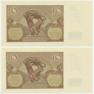 10 zlatých 1940 - B - pořadová čísla (2 ks)