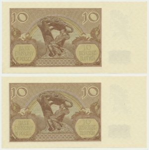 10 gold 1940 - B - consecutive numbers (2 pieces).