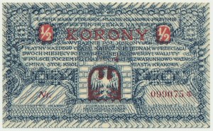 Krakau, Stadtverwaltung, 1/2 Krone 1919 - Nummer mit Sternchen -