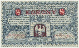 Cracovie, municipalité, 1/2 couronne 1919 - numéro avec astérisque -