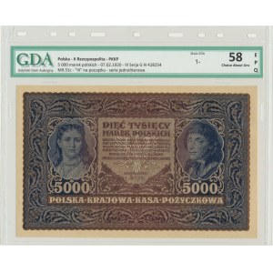 5,000 marks 1920 - III Series H - GDA 58 EPQ