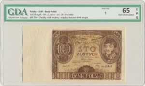 100 złotych 1934 - Ser.CP. - bez dodatkowych znw. - GDA 65 EPQ