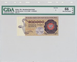 200.000 złotych 1989 - R - GDA 66 EPQ - ostatnia seria rocznika