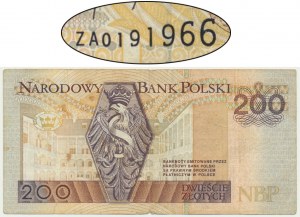 200 zloty 1994 - ZA - série de remplacement TDLR - plus rare