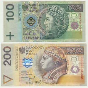 Zestaw, 100-200 złotych 1994 - DA (2 szt.)