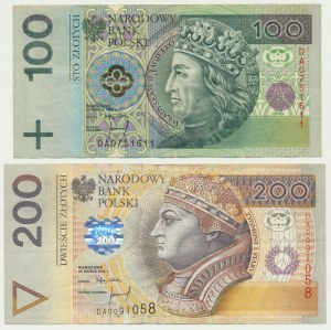 Zestaw, 100-200 złotych 1994 - DA (2 szt.)
