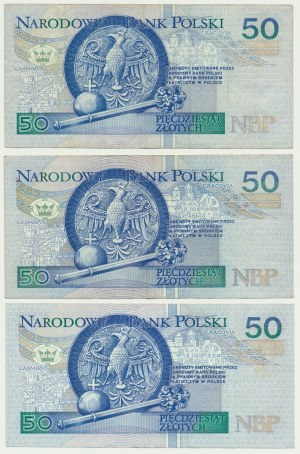50 złotych 1994 (3 szt.)