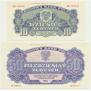 10-50 gold 1944 ...owe - commemorative issue (2 pieces).