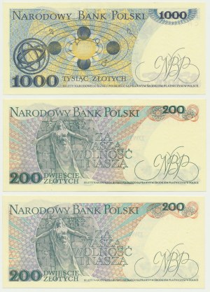 Zestaw, 200-1.000 złotych 1979-82 (3 szt.)