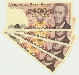 100 złotych 1979 (4 szt.)