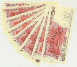 Zestaw, 100 złotych 1986 (8 szt.)