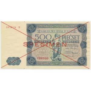 500 zlotých 1947 - SPECIMEN - X 789000 -