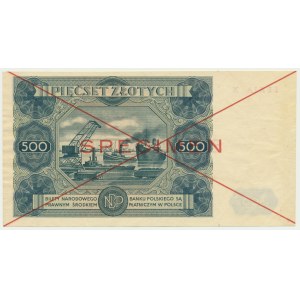 500 złotych 1947 - SPECIMEN - X 789000 -