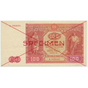 100 zloty 1946 - SPECIMEN - A 8900000/1234567 -.