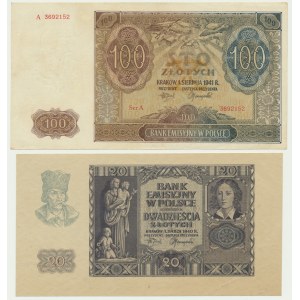 Sada, 20-100 zlatých 1940-41 (2 kusy)