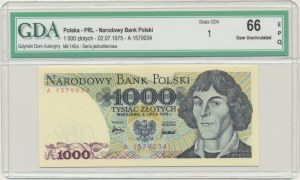 1.000 złotych 1975 - A - GDA 66 EPQ