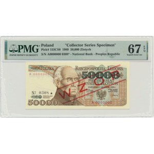 50.000 złotych 1989 - WZÓR - A 0000000 - No.0308 - PMG 67 EPQ