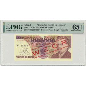 1 milione 1991 - MODELLO - A 0000000 - N. 0580 - PMG 65 EPQ - RARO