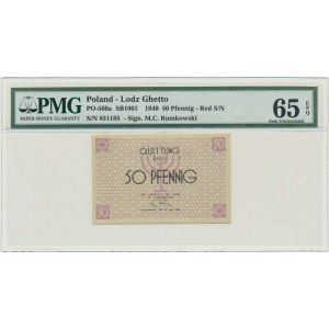 50 fenig 1940 - numeratore rosso - PMG 65 EPQ