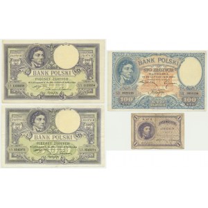 Zestaw, 1-500 złotych 1919 (4 szt.)