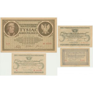 Set, 1-1,000 marks 1919 (4 pieces).