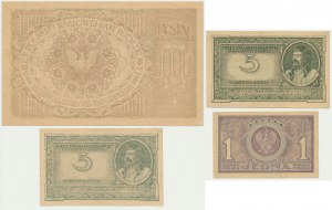 Zestaw, 1-1.000 marek 1919 (4 szt.)