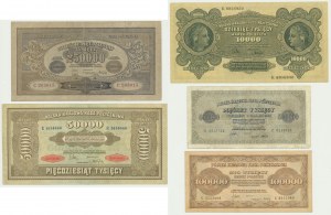 Set, 10,000-500,000 marks 1922-23 (5 pieces).