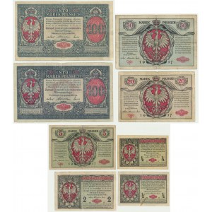 Set, 1/2-100 marks 1916 (8 pcs.)