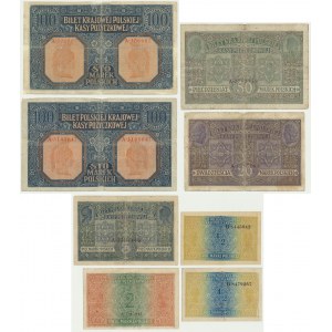 Set, 1/2-100 marks 1916 (8 pcs.)