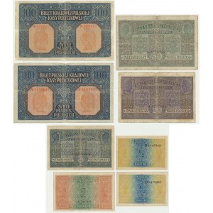 Ensemble, 1/2-100 marques 1916 (8 pièces)
