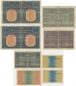 Set, 1/2-100 marks 1916 (8 pcs.)