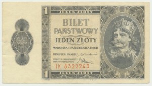 1 zloty 1938 - IK -.