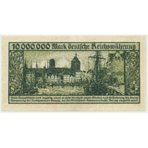 Danzig, 10 miliónov mariek 1923 - bez série - neotočený výtlačok