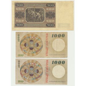 Set, 500-1.000 oro 1948-65 (3 pezzi)