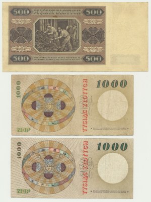Set, 500-1.000 oro 1948-65 (3 pezzi)