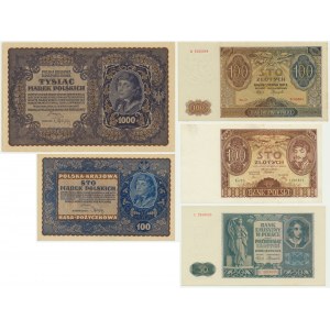 Set, 10-1,000 marks/gold 1919-1941 (5 pieces).