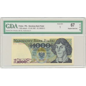 1.000 złotych 1982 - DC - GDA 67 EPQ - pierwsza seria