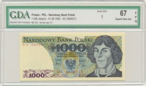 1.000 złotych 1982 - DC - GDA 67 EPQ - pierwsza seria