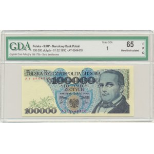 100.000 złotych 1990 - AY - GDA 65 EPQ