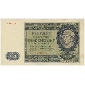 500 zlotých 1940 - A -