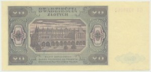 20 złotych 1948 - GI - papier mocno prążkowany
