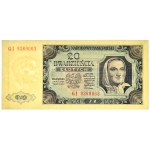 20 zlatých 1948 - GI - silně pruhovaný papír