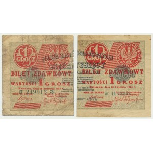1 penny 1924 - CI et AY (2 pièces).
