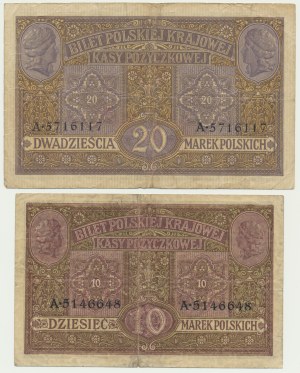Set, 10-20 marks 1916 - General (2 pieces).