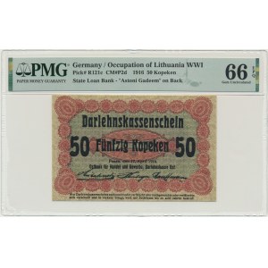 Posen, 50 Kopecks 1916 - short clause (P2d) - PMG 66 EPQ
