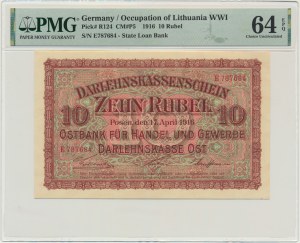 Poznań, 10 roubles 1916 - E - PMG 64 EPQ